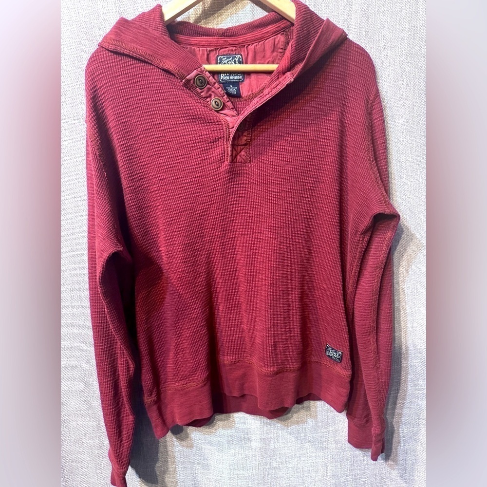 Lucky Brand Men’s Medium Orange-Red Sweater Hoodie (Heavy) w/front pocket NWOT